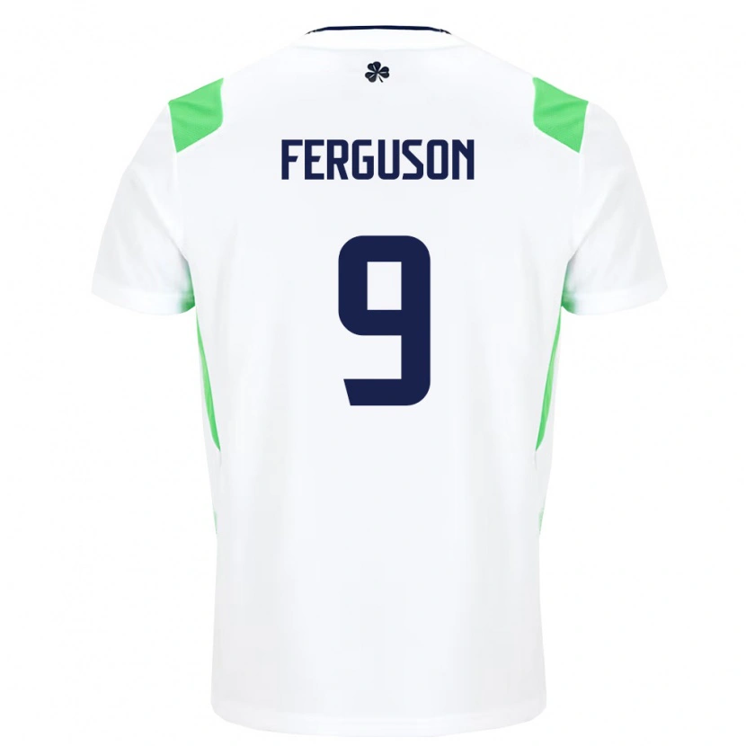 Danxen Hombre Camiseta Irlanda Evan Ferguson #9 Blanco Verde Claro 2ª Equipación 26-28 La Camisa