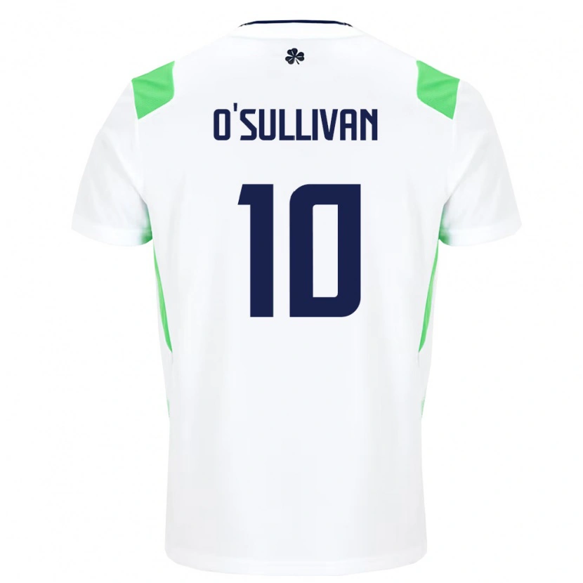 Danxen Hombre Camiseta Irlanda Denise O'sullivan #10 Blanco Verde Claro 2ª Equipación 26-28 La Camisa