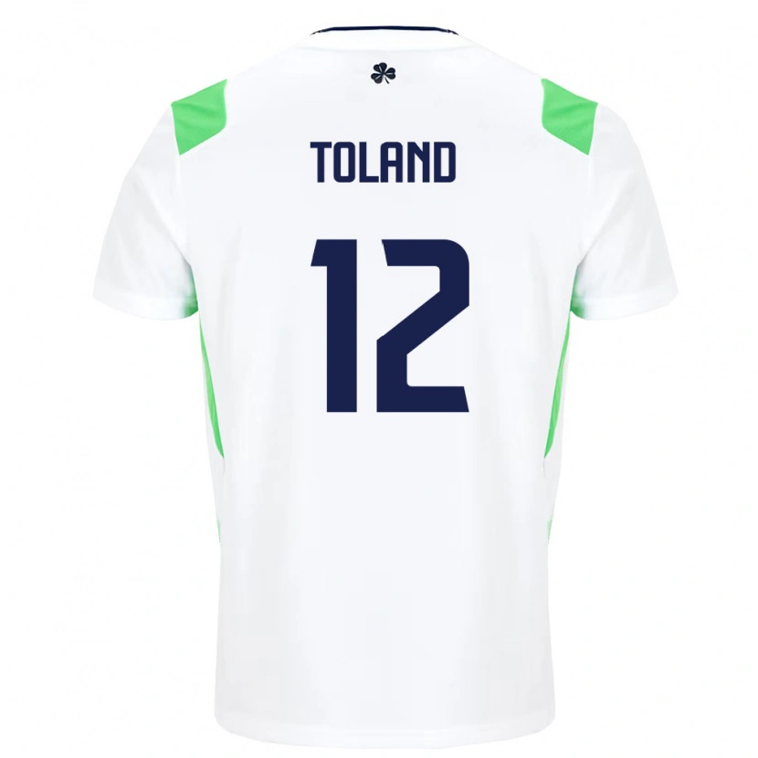 Danxen Hombre Camiseta Irlanda Tyler Toland #12 Blanco Verde Claro 2ª Equipación 26-28 La Camisa