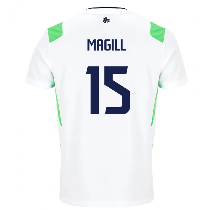 Danxen Hombre Camiseta Irlanda Jack Magill #15 Blanco Verde Claro 2ª Equipación 26-28 La Camisa