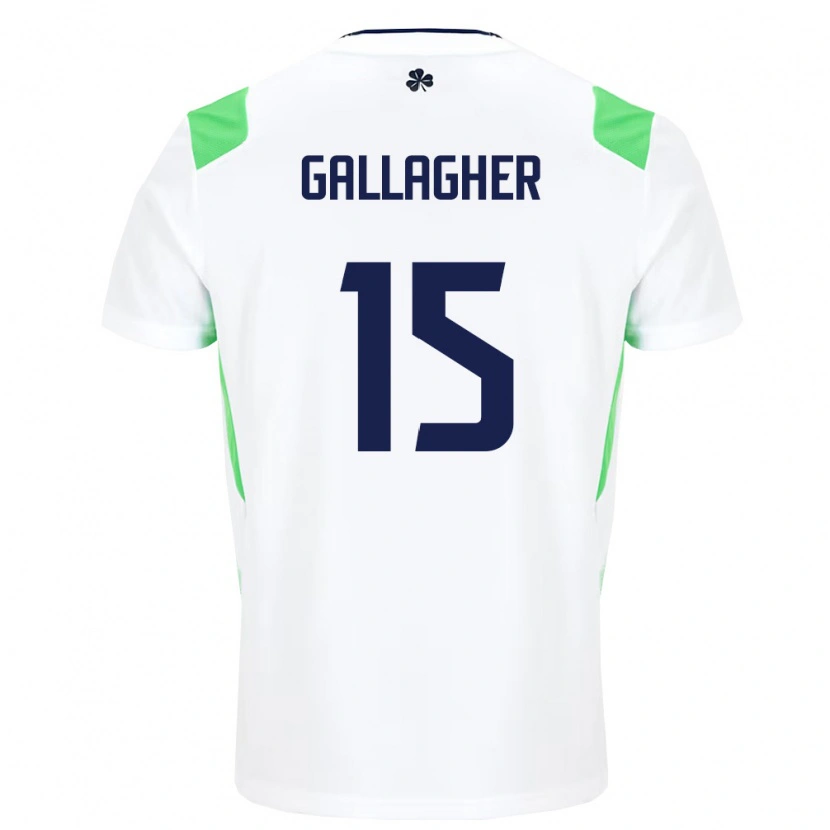 Danxen Hombre Camiseta Irlanda Oisín Gallagher #15 Blanco Verde Claro 2ª Equipación 26-28 La Camisa