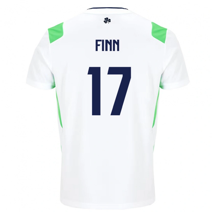 Danxen Hombre Camiseta Irlanda Jamie Finn #17 Blanco Verde Claro 2ª Equipación 26-28 La Camisa