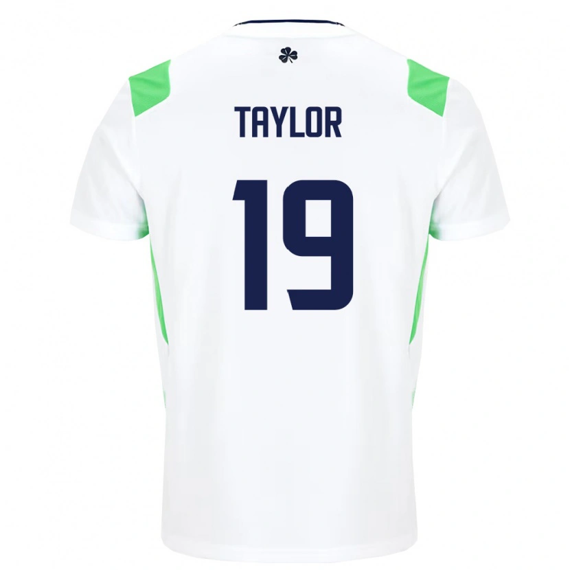 Danxen Hombre Camiseta Irlanda Jack Taylor #19 Blanco Verde Claro 2ª Equipación 26-28 La Camisa