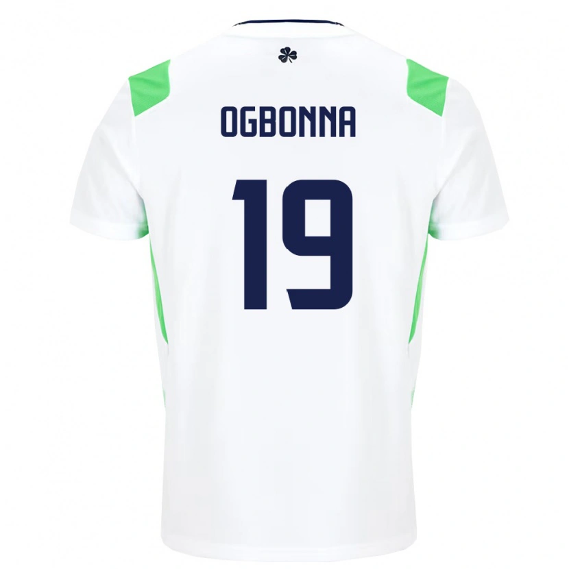 Danxen Hombre Camiseta Irlanda Goodness Ogbonna #19 Blanco Verde Claro 2ª Equipación 26-28 La Camisa