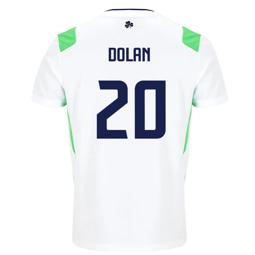 Danxen Hombre Camiseta Irlanda Ellen Dolan #20 Blanco Verde Claro 2ª Equipación 26-28 La Camisa