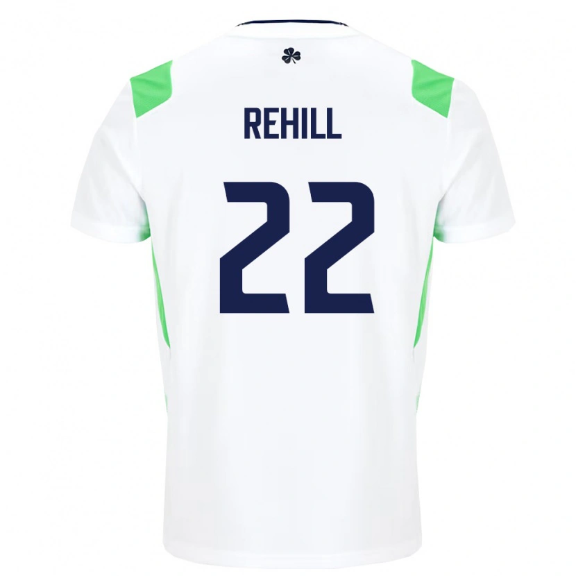 Danxen Hombre Camiseta Irlanda Harry Rehill #22 Blanco Verde Claro 2ª Equipación 26-28 La Camisa