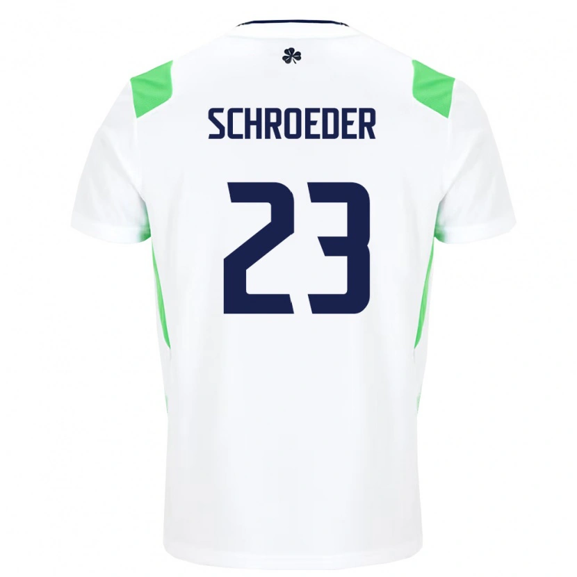 Danxen Hombre Camiseta Irlanda Patricio Schroeder #23 Blanco Verde Claro 2ª Equipación 26-28 La Camisa