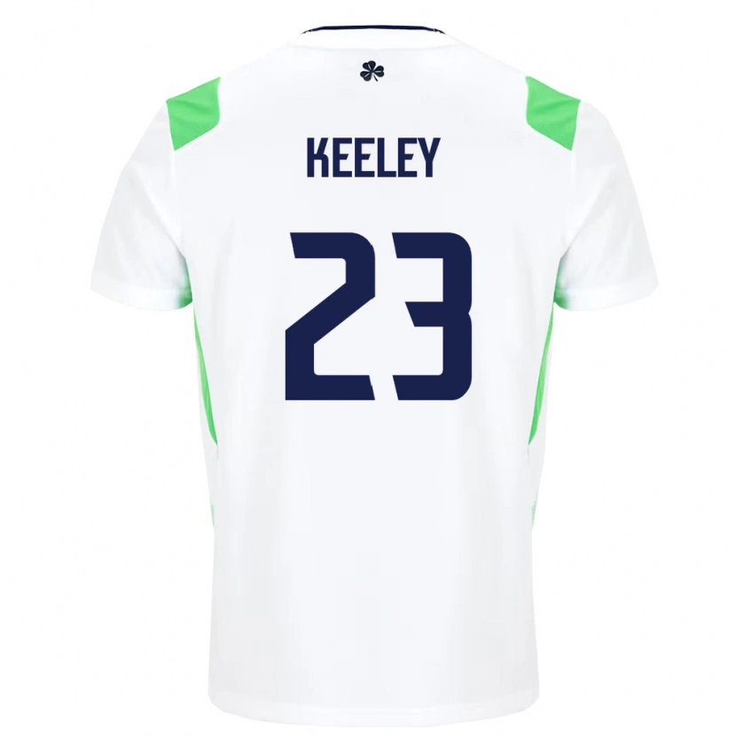 Danxen Hombre Camiseta Irlanda Josh Keeley #23 Blanco Verde Claro 2ª Equipación 26-28 La Camisa