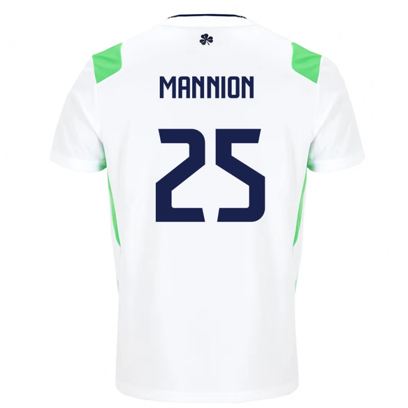 Danxen Hombre Camiseta Irlanda Aoife Mannion #25 Blanco Verde Claro 2ª Equipación 26-28 La Camisa