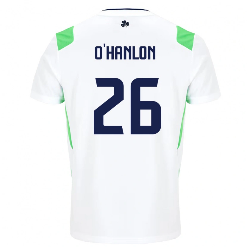 Danxen Hombre Camiseta Irlanda Tara O'hanlon #26 Blanco Verde Claro 2ª Equipación 26-28 La Camisa