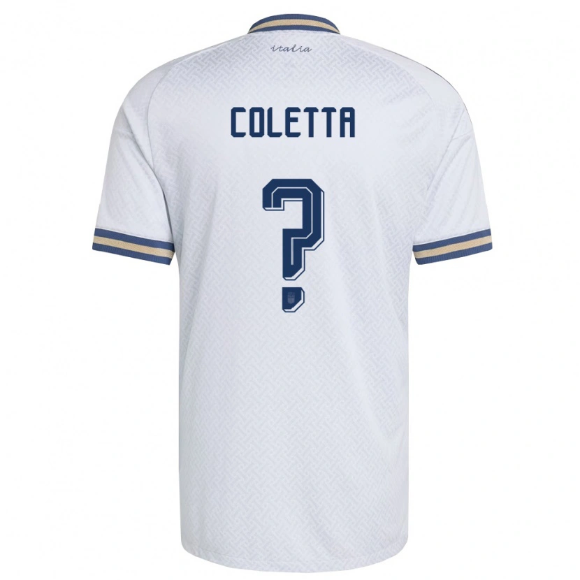 Danxen Hombre Camiseta Italia Federico Coletta #0 Marfil Marino Oro 2ª Equipación 26-28 La Camisa