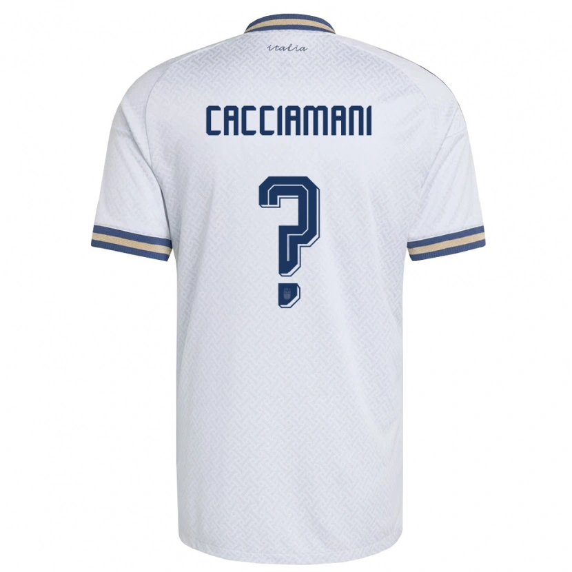 Danxen Hombre Camiseta Italia Alessio Cacciamani #0 Marfil Marino Oro 2ª Equipación 26-28 La Camisa
