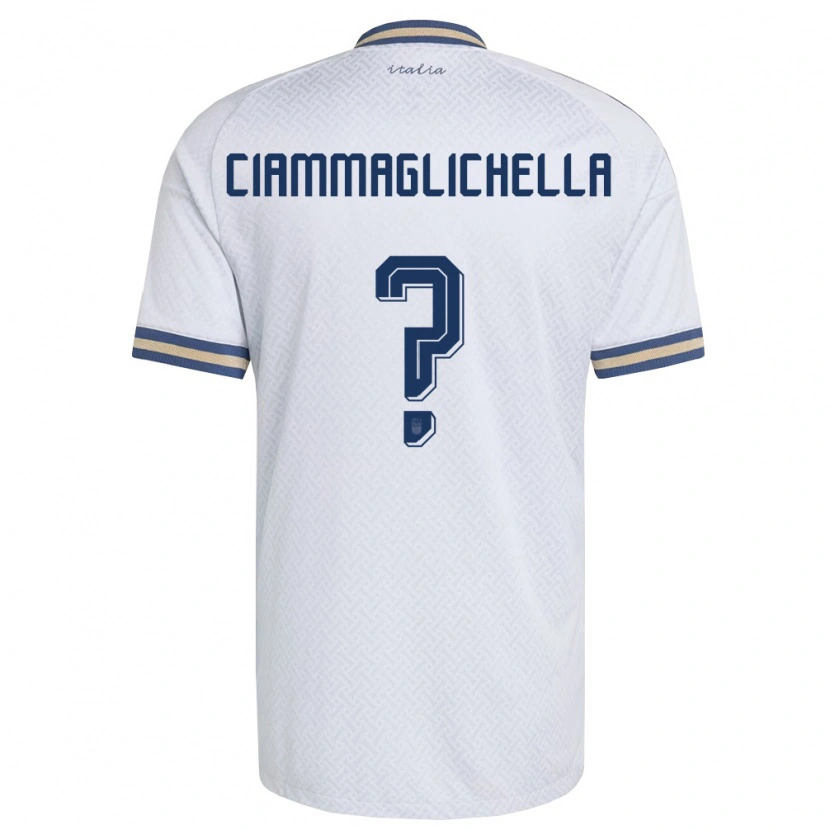 Danxen Hombre Camiseta Italia Aaron Ciammaglichella #0 Marfil Marino Oro 2ª Equipación 26-28 La Camisa