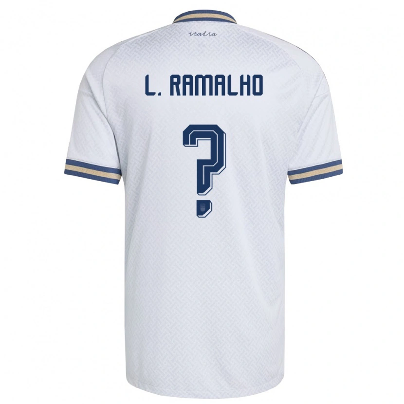 Danxen Hombre Camiseta Italia Leonard Maria Lima Ramalho #0 Marfil Marino Oro 2ª Equipación 26-28 La Camisa