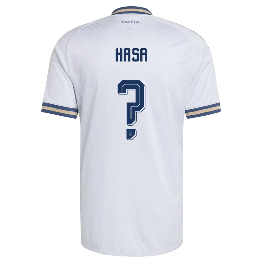 Danxen Hombre Camiseta Italia Luis Hasa #0 Marfil Marino Oro 2ª Equipación 26-28 La Camisa