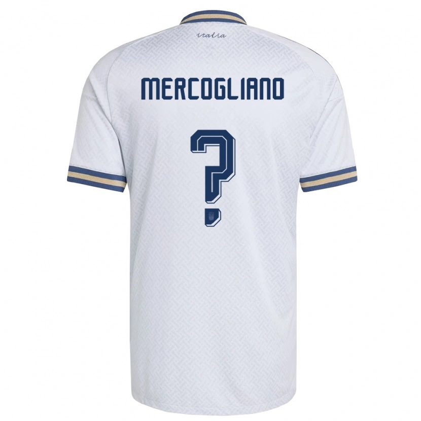Danxen Hombre Camiseta Italia Mattia Mercogliano #0 Marfil Marino Oro 2ª Equipación 26-28 La Camisa