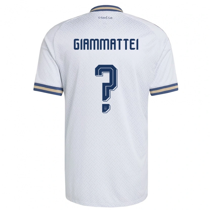 Danxen Hombre Camiseta Italia Gioele Giammattei #0 Marfil Marino Oro 2ª Equipación 26-28 La Camisa