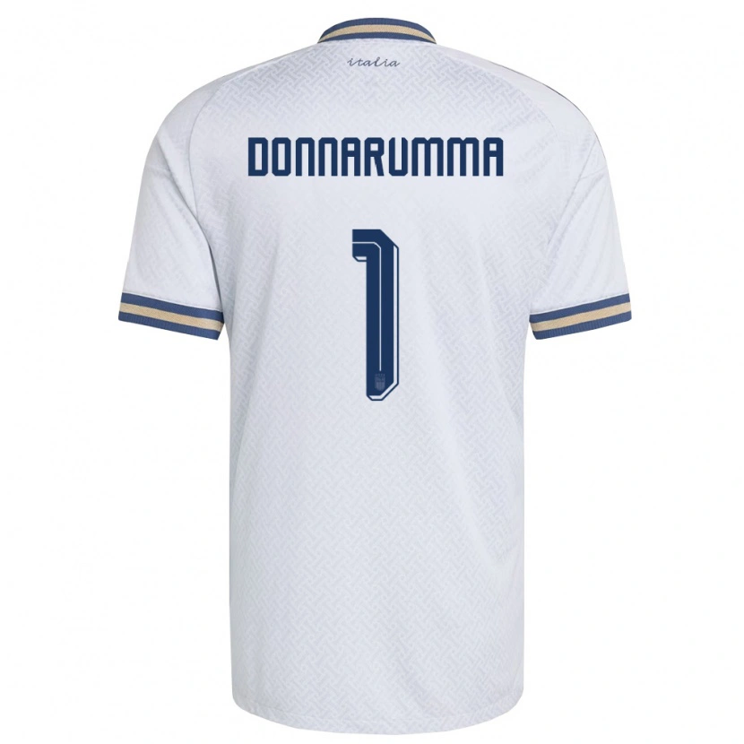 Danxen Hombre Camiseta Italia Gianluigi Donnarumma #1 Marfil Marino Oro 2ª Equipación 26-28 La Camisa