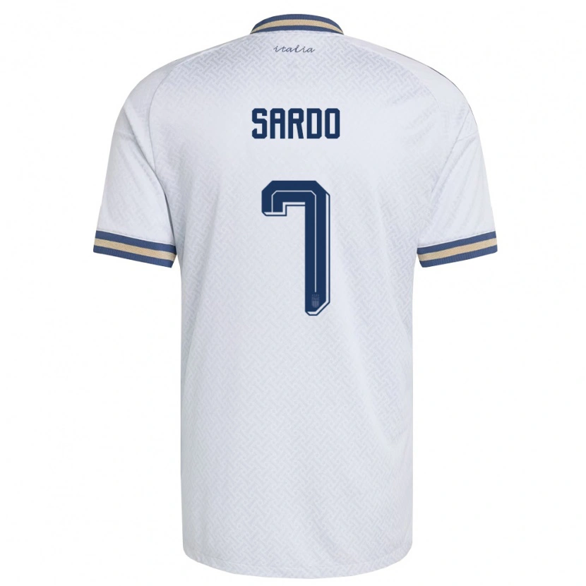 Danxen Hombre Camiseta Italia Jacopo Sardo #7 Marfil Marino Oro 2ª Equipación 26-28 La Camisa