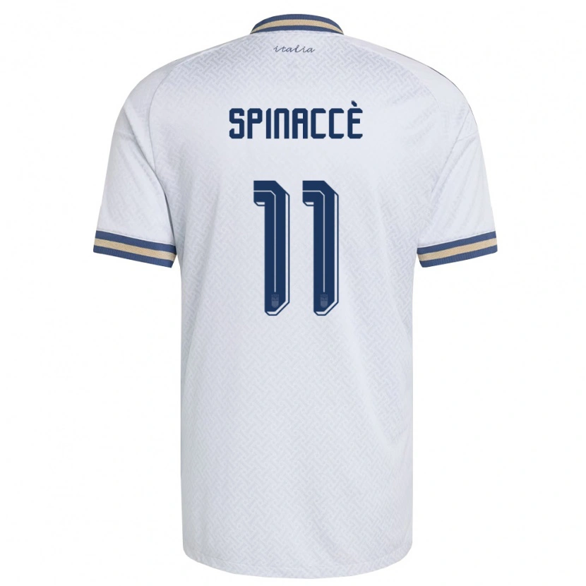 Danxen Hombre Camiseta Italia Matteo Spinaccè #11 Marfil Marino Oro 2ª Equipación 26-28 La Camisa