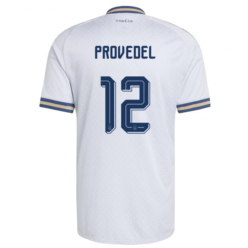 Danxen Hombre Camiseta Italia Ivan Provedel #12 Marfil Marino Oro 2ª Equipación 26-28 La Camisa