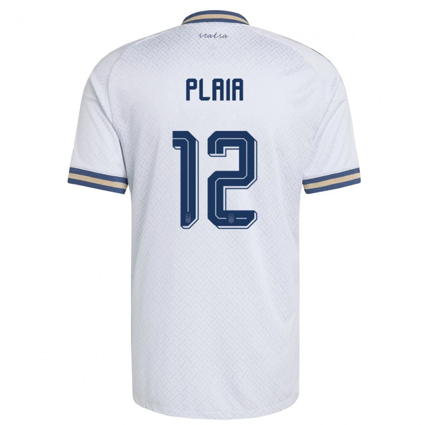 Danxen Hombre Camiseta Italia Francesco Plaia #12 Marfil Marino Oro 2ª Equipación 26-28 La Camisa