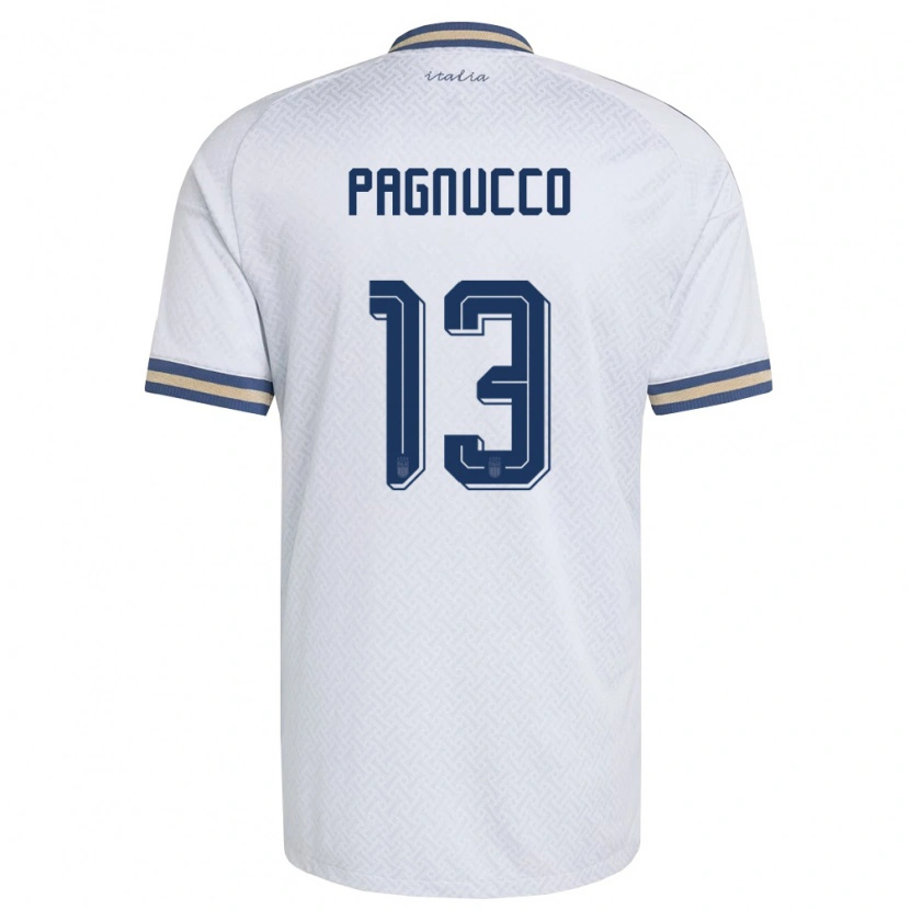 Danxen Hombre Camiseta Italia Filippo Pagnucco #13 Marfil Marino Oro 2ª Equipación 26-28 La Camisa