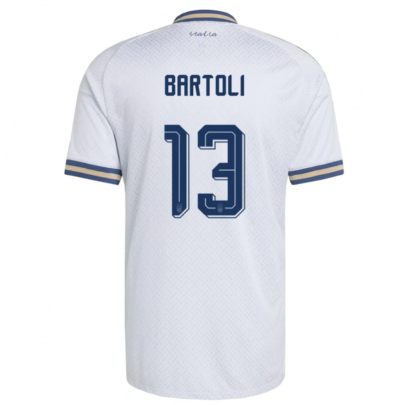Danxen Hombre Camiseta Italia Elisa Bartoli #13 Marfil Marino Oro 2ª Equipación 26-28 La Camisa