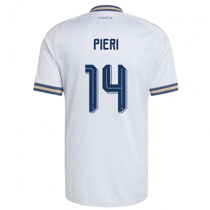 Danxen Hombre Camiseta Italia Giacomo De Pieri #14 Marfil Marino Oro 2ª Equipación 26-28 La Camisa