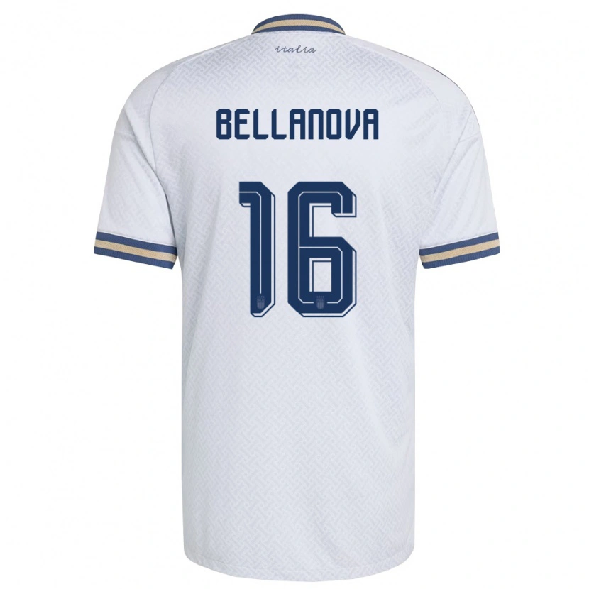 Danxen Hombre Camiseta Italia Raoul Bellanova #16 Marfil Marino Oro 2ª Equipación 26-28 La Camisa