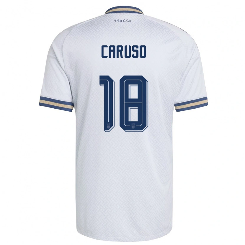 Danxen Hombre Camiseta Italia Arianna Caruso #18 Marfil Marino Oro 2ª Equipación 26-28 La Camisa