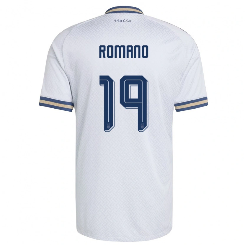 Danxen Hombre Camiseta Italia Marco Romano #19 Marfil Marino Oro 2ª Equipación 26-28 La Camisa