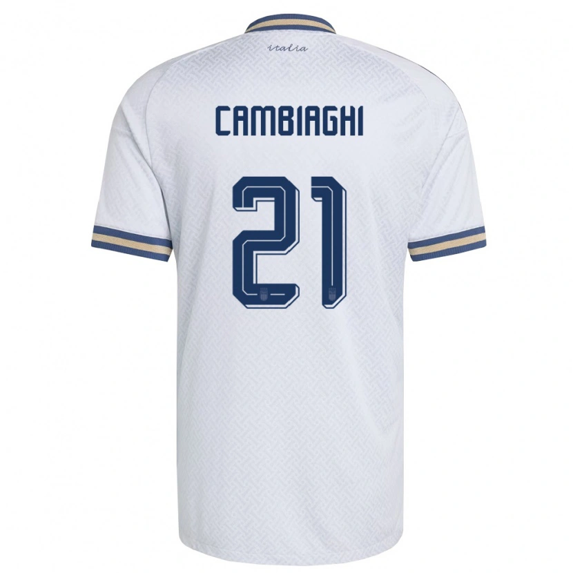 Danxen Hombre Camiseta Italia Michela Cambiaghi #21 Marfil Marino Oro 2ª Equipación 26-28 La Camisa
