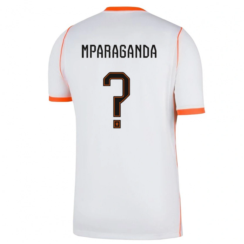 Danxen Hombre Camiseta Países Bajos Matthew Mparaganda #0 Blanco Naranja 2ª Equipación 26-28 La Camisa