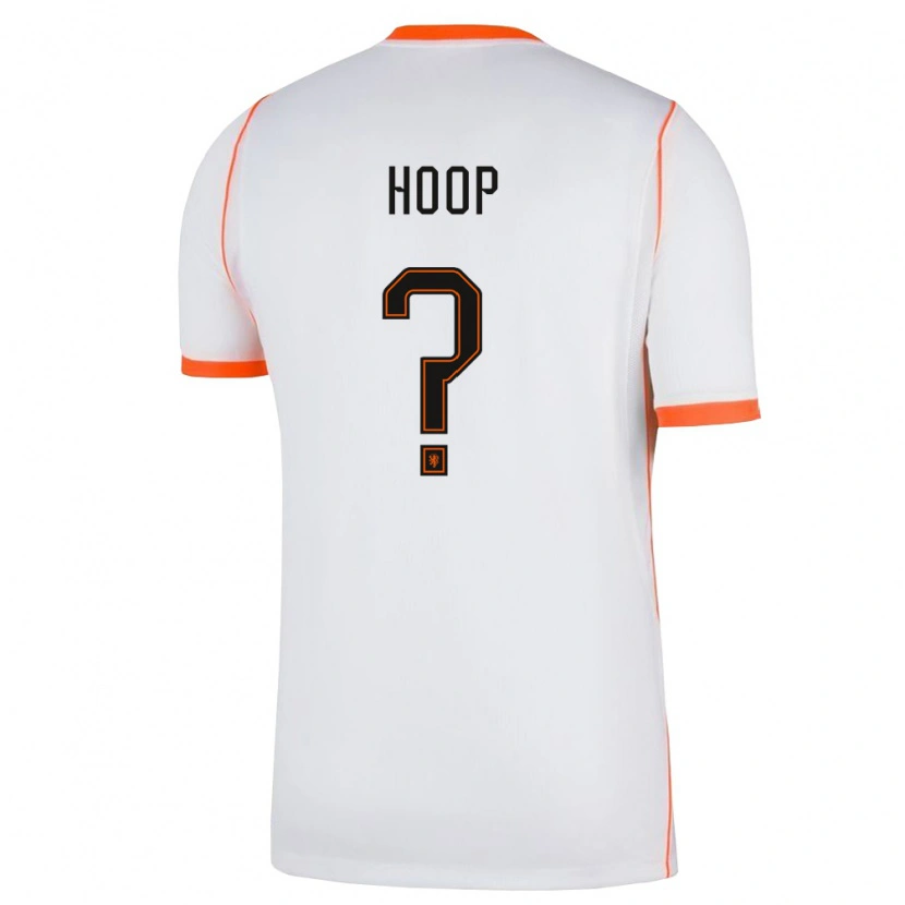 Danxen Hombre Camiseta Países Bajos Mikah Hoop #0 Blanco Naranja 2ª Equipación 26-28 La Camisa