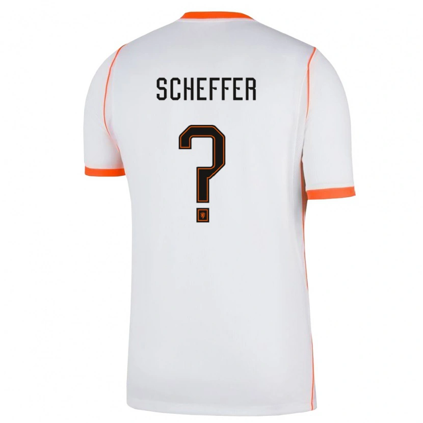 Danxen Hombre Camiseta Países Bajos Dani Scheffer #0 Blanco Naranja 2ª Equipación 26-28 La Camisa