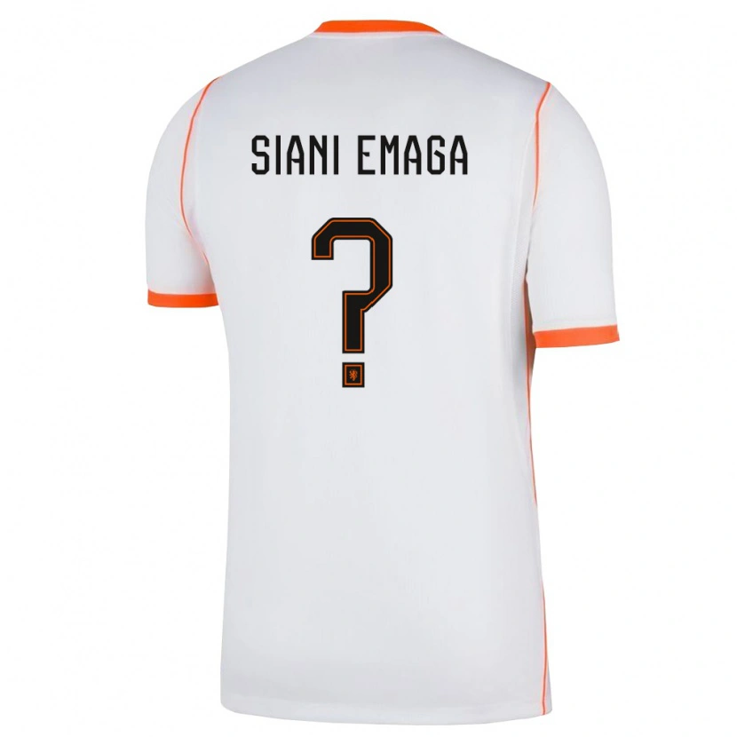 Danxen Hombre Camiseta Países Bajos Ezechiel Siani Emaga #0 Blanco Naranja 2ª Equipación 26-28 La Camisa