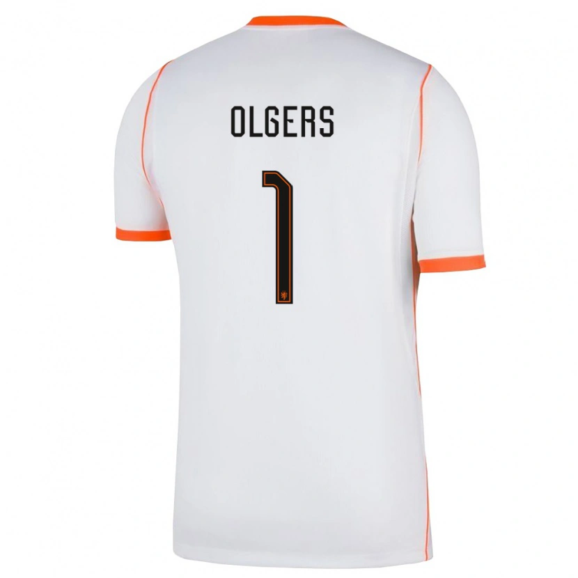 Danxen Hombre Camiseta Países Bajos Guus Olgers #1 Blanco Naranja 2ª Equipación 26-28 La Camisa