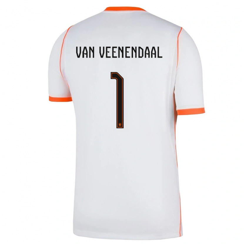 Danxen Hombre Camiseta Países Bajos Sari Van Veenendaal #1 Blanco Naranja 2ª Equipación 26-28 La Camisa