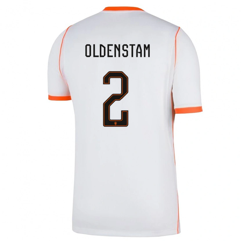 Danxen Hombre Camiseta Países Bajos Lyfe Oldenstam #2 Blanco Naranja 2ª Equipación 26-28 La Camisa
