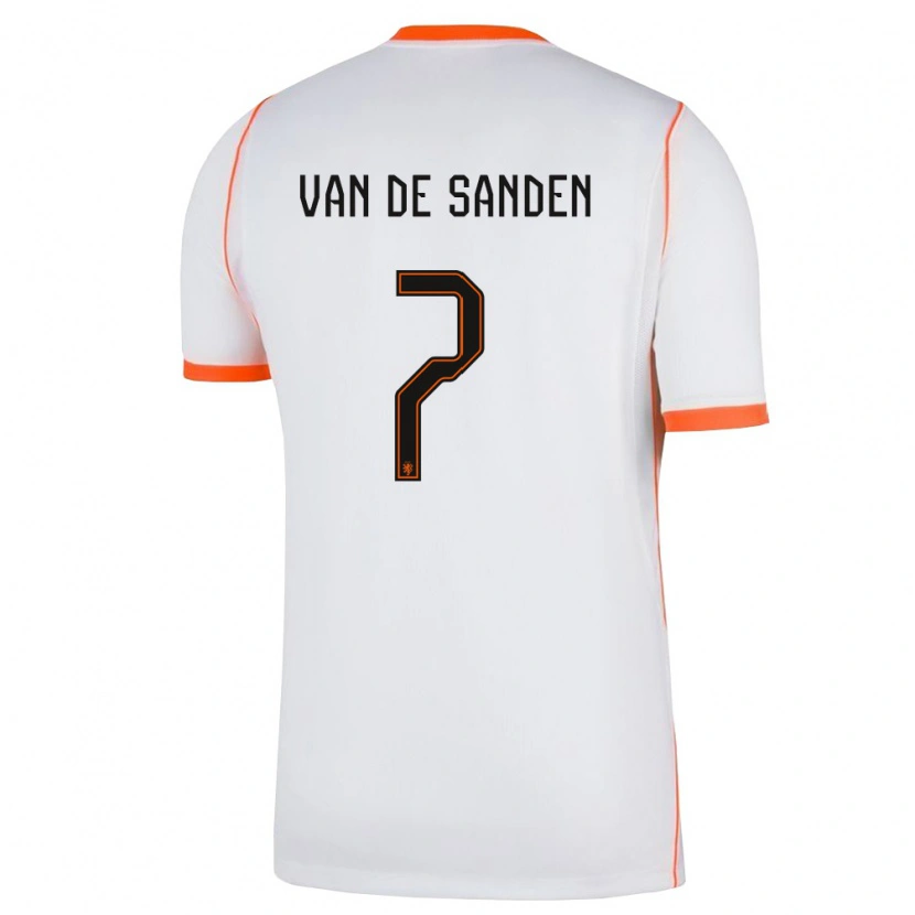 Danxen Hombre Camiseta Países Bajos Shanice Van De Sanden #7 Blanco Naranja 2ª Equipación 26-28 La Camisa