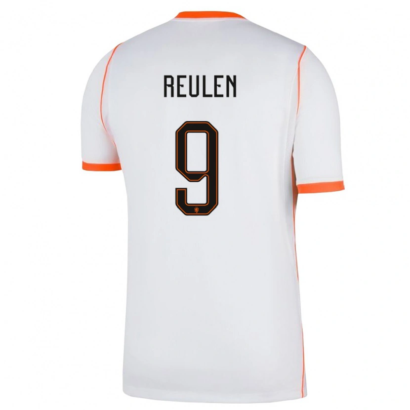 Danxen Hombre Camiseta Países Bajos Pepijn Reulen #9 Blanco Naranja 2ª Equipación 26-28 La Camisa
