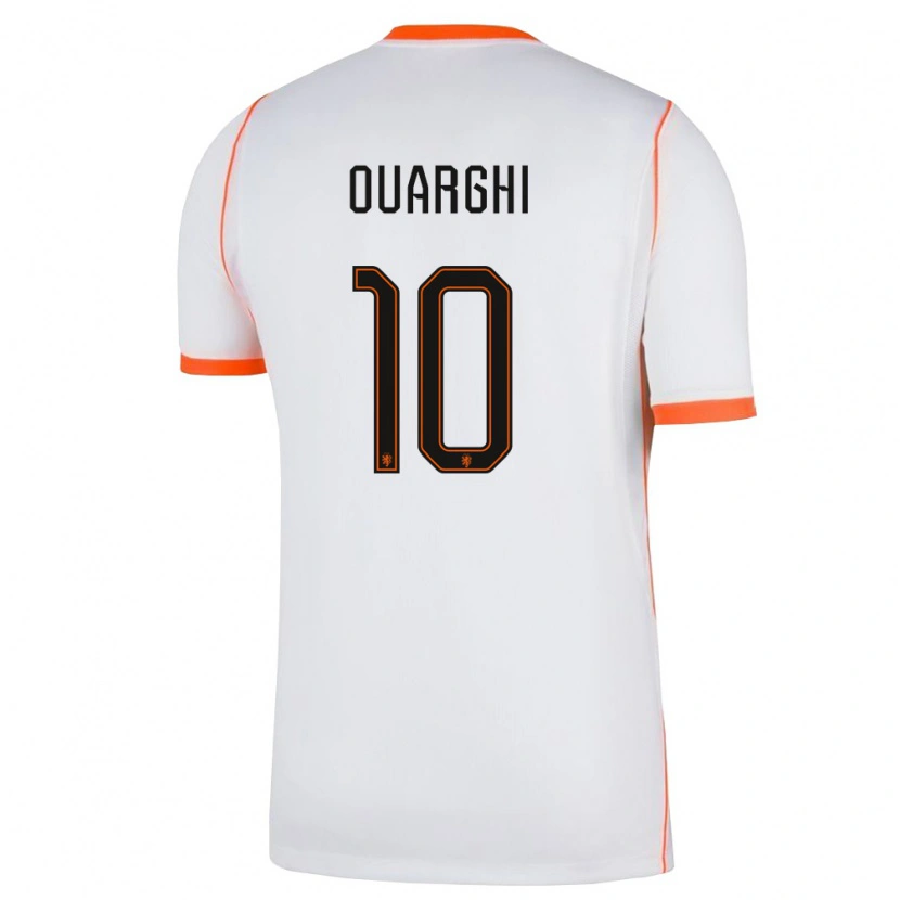 Danxen Hombre Camiseta Países Bajos Ayoub Ouarghi #10 Blanco Naranja 2ª Equipación 26-28 La Camisa