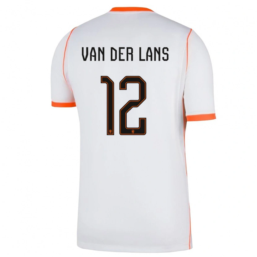 Danxen Hombre Camiseta Países Bajos Mylo Van Der Lans #12 Blanco Naranja 2ª Equipación 26-28 La Camisa