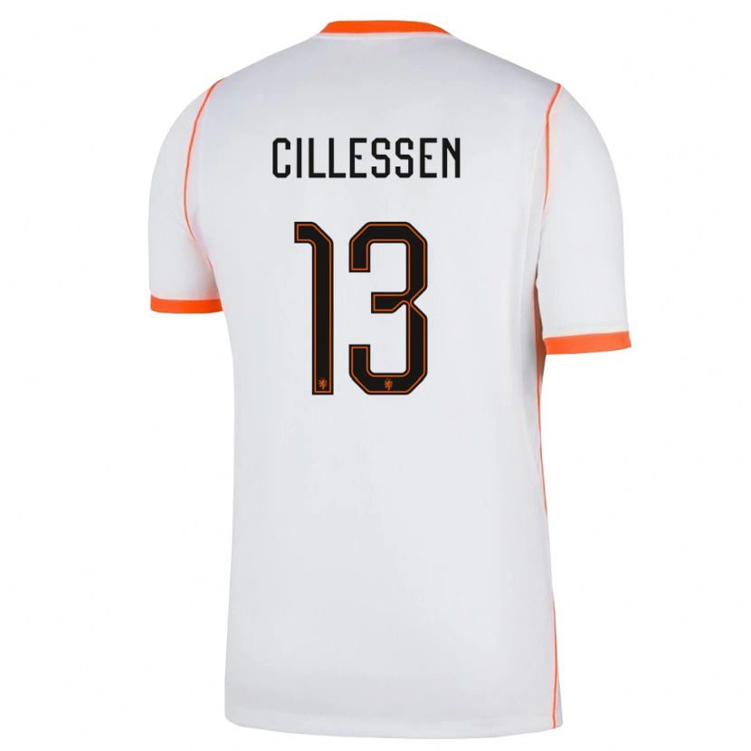 Danxen Hombre Camiseta Países Bajos Jasper Cillessen #13 Blanco Naranja 2ª Equipación 26-28 La Camisa