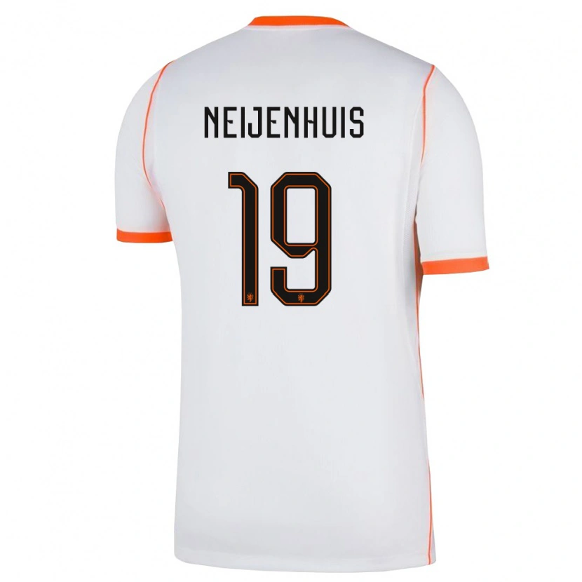Danxen Hombre Camiseta Países Bajos Kelvin Neijenhuis #19 Blanco Naranja 2ª Equipación 26-28 La Camisa