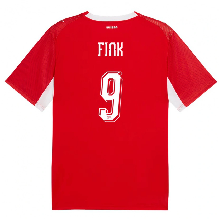 Danxen Mujer Camiseta Suiza Bradley Fink #9 Rojo Blanco 1ª Equipación 26-28 La Camisa