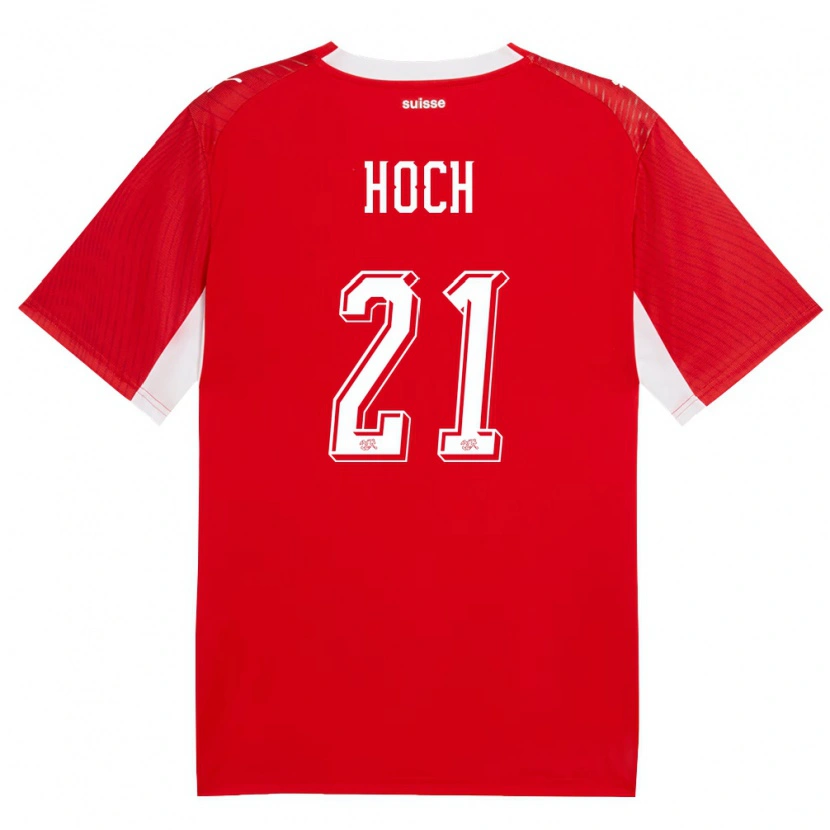 Danxen Mujer Camiseta Suiza Bennett Hoch #21 Rojo Blanco 1ª Equipación 26-28 La Camisa