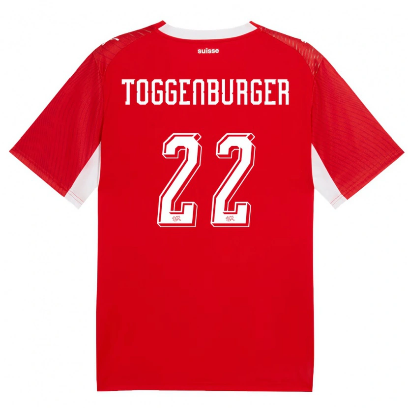 Danxen Mujer Camiseta Suiza Nando Toggenburger #22 Rojo Blanco 1ª Equipación 26-28 La Camisa