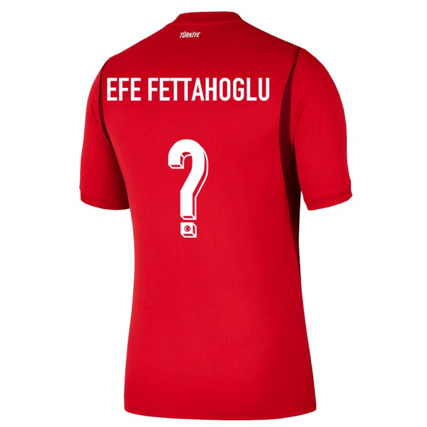 Danxen Mujer Camiseta Turquía Adnan Efe Fettahoğlu #0 Rojo Borgoña 1ª Equipación 26-28 La Camisa